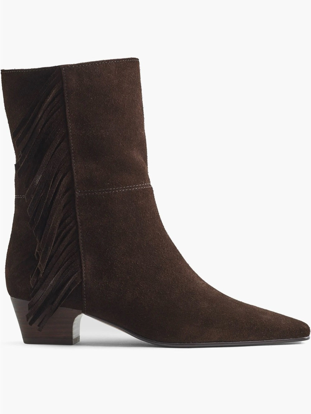 Madewell Womens The Lexie Fringe Suede Ankle Boot Brown